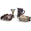 Image 1 : Northwood Butterfly Dish & Murano-Style Bullicante Art Glass Group, 4 Pcs. (6.25 in.)