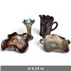 Image 2 : Northwood Butterfly Dish & Murano-Style Bullicante Art Glass Group, 4 Pcs. (6.25 in.)