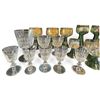 Image 2 : Assorted Green & Clear Cut Glass Stemware, Goblets & Handled Pitcher, Approx. 25 Pieces