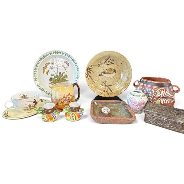 Portmeirion, Adams & English/Japanese Ceramics, Brooch & Embossed Decorative Box