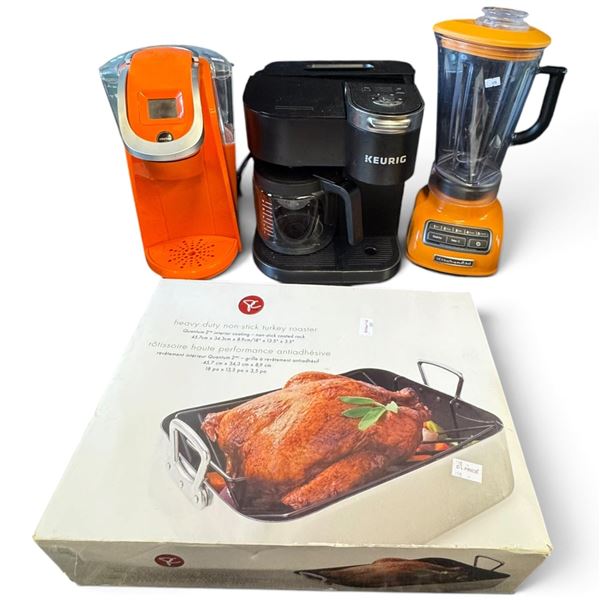 Keurig K-Duo 5100 & K200 Brewers, KitchenAid KSB1575TG Blender & Boxed PC Roaster