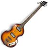 Image 1 : Galveston Violin-Shaped Sunburst Four-String Electric Bass Guitar with Dual Pickups