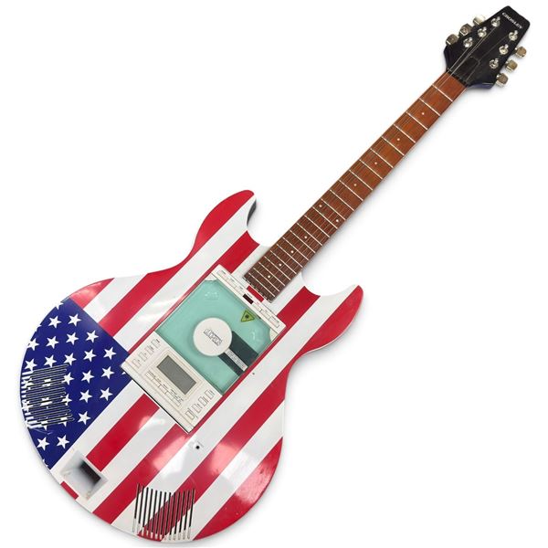 Grosley American Flag Guitar-Shaped CD Player AM/FM Radio Stereo Music Center