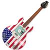 Image 1 : Grosley American Flag Guitar-Shaped CD Player AM/FM Radio Stereo Music Center