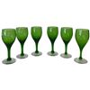 Image 2 : Emerald Green Glass Decanter & Six Stemmed Wine Glasses with Clear Stopper, 8 Pieces