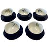 Image 2 : Kansai Cobalt Blue Botanical Tea Service with Covered Teapot & Decorative Bell, 12 Pieces