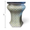 Image 2 : Asian-Style Blue Rose & Lattice Glazed Ceramic Garden Stool or Pedestal (16 in.)