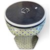 Image 3 : Asian-Style Blue Rose & Lattice Glazed Ceramic Garden Stool or Pedestal (16 in.)