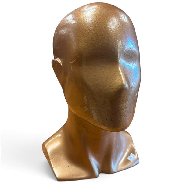 Modernist Abstract Mannequin Display Head Bust with Metallic Gold Finish (14 in.)