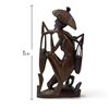 Image 3 : Mixed Carved Wood & Glazed Ceramic Figural Decor, Horse, Elephants & Fisherman (11.5" Tall)