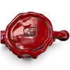 Image 6 : Red Glazed Relief Ceramic Teapot & Green Stone-Appearance Hanging Ornament 4.5" Tall