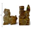 Image 2 : Two Chinese-Style Carved Hardstone Mythical Beast Figures, One with Seal-Form Base