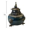 Image 2 : Pair Chinese-Style Green Hardstone & Silver-Tone Metal Dragon Covered Boxes