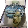 Image 2 : Group of Four Chinese Glass Snuff Bottles, Winter Landscape & Crane Decoration, Boxed