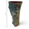 Image 2 : Asian Glazed Ceramic Relief Vase with Scholar, Cranes, Pine Trees & Rockwork 6" Tall