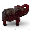 Image 2 : Ornate Translucent Ruby-Red Elephant Figurine with Raised Trunk & Incised Decoration 4.5" Long