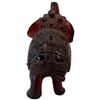 Image 5 : Ornate Translucent Ruby-Red Elephant Figurine with Raised Trunk & Incised Decoration 4.5" Long