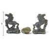 Image 2 : Three Carved Hardstone Animal Figures: Pair of Rearing Horses (7" Tall) & Recumbent Ram