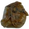 Image 4 : Three Carved Hardstone Animal Figures: Pair of Rearing Horses (7" Tall) & Recumbent Ram
