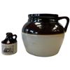 Image 2 : Brown-Glazed Stoneware Crock, Bell Homestead Jug & Hand-Painted Deer Stone, 3 Pieces
