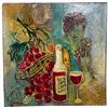 Image 3 : L.M. Hanne Signed Pair of Mixed-Media Wine, Grapes & Figure Paintings on Canvas
