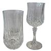 Image 3 : 15-Piece Clear Cut-Pattern Glass Drinkware Group with Stemmed Goblets & Tumblers