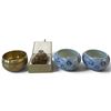 Image 1 : Asian Decorative Group: Brass Singing Bowl, Painted Glass Snuff Bottle & Ceramic Bowls