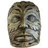Image 2 : Group of Three Folk Art Glazed Ceramic Sculptural Face Plaques, Including Bearded Figure (T 10")