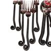Image 2 : 22 Piece Artisan-Style Flatware Set with Dark Scroll Metal Handles