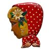 Image 4 : Pair of 1945 Belgium Hand-Carved & Painted Wood Folk Art Children's Profile Wall Plaques