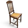 Image 1 : Jacobean Revival-Style Oak Side Chair with Barley-Twist Back & Inset Wood Seat