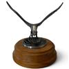 Image 1 : Signed Kane '88 Canadian Cast Metal Eagle Catching Fish Sculpture on Wood Base (5 in.)
