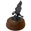 Image 3 : Signed Kane '88 Canadian Cast Metal Eagle Catching Fish Sculpture on Wood Base (5 in.)