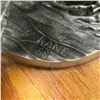 Image 5 : Signed Kane '88 Canadian Cast Metal Eagle Catching Fish Sculpture on Wood Base (5 in.)