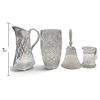 Image 2 : Four-Piece Cut & Engraved Quality Crystal Group with Pitcher, Vase, Bell & Ship Mug