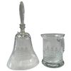 Image 3 : Four-Piece Cut & Engraved Quality Crystal Group with Pitcher, Vase, Bell & Ship Mug