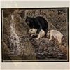 Image 2 : Angela King Bear Print & Two Signed Folk Art Landscapes, Including Painted Saw Blade