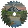 Image 3 : Angela King Bear Print & Two Signed Folk Art Landscapes, Including Painted Saw Blade