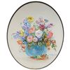 Image 2 : Four Framed Miniature Artworks: Floral Still Life, Scenic Plaques & Figural Metal Relief