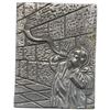Image 3 : Four Framed Miniature Artworks: Floral Still Life, Scenic Plaques & Figural Metal Relief