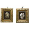 Image 4 : Four Framed Miniature Artworks: Floral Still Life, Scenic Plaques & Figural Metal Relief