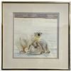 Image 1 : Signed Fritz Watercolour of Polar Bear Family in an Arctic Landscape - Framed 14" x 14"
