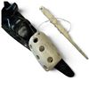 Image 4 : Signed Inuit Soapstone Kayak Hunter Carving with Bone /Tusk Elements, Dated '09 (12 in.)