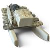 Image 4 : Artist-Signed Inuit-Design Antler Sled with Soapstone Seal & Gear (4 in.)
