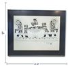 Image 2 : Peter Ragee Cape Dorset Inuit Art Figural Scene Drawing, Signed & Dated June 2009, Framed, 30" X 24"