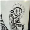 Image 4 : Peter Ragee Cape Dorset Inuit Art Figural Scene Drawing, Signed & Dated June 2009, Framed, 30" X 24"