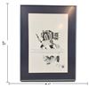 Image 2 : Peter Ragee Cape Dorset Inuit Art Hunter & Animal Scene Drawing, Signed June 2009, Framed, 17" X 23"