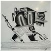 Image 5 : Peter Ragee Cape Dorset Inuit Art Hunter & Animal Scene Drawing, Signed June 2009, Framed, 17" X 23"