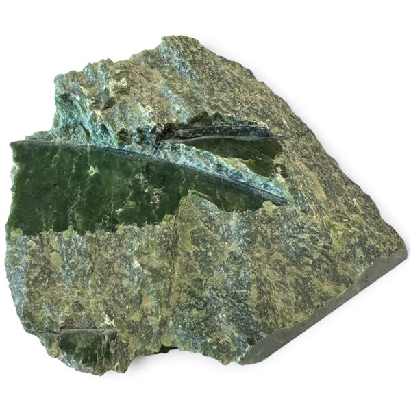 Dark Green Jade Boulder Specimen with Polished Faces (8 x 7 x 3.25 in.)