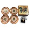Image 1 : Canadian RCMP Memorabilia: 4 Antasy Copperware Coasters, Horse Box & Mounted Police Pin